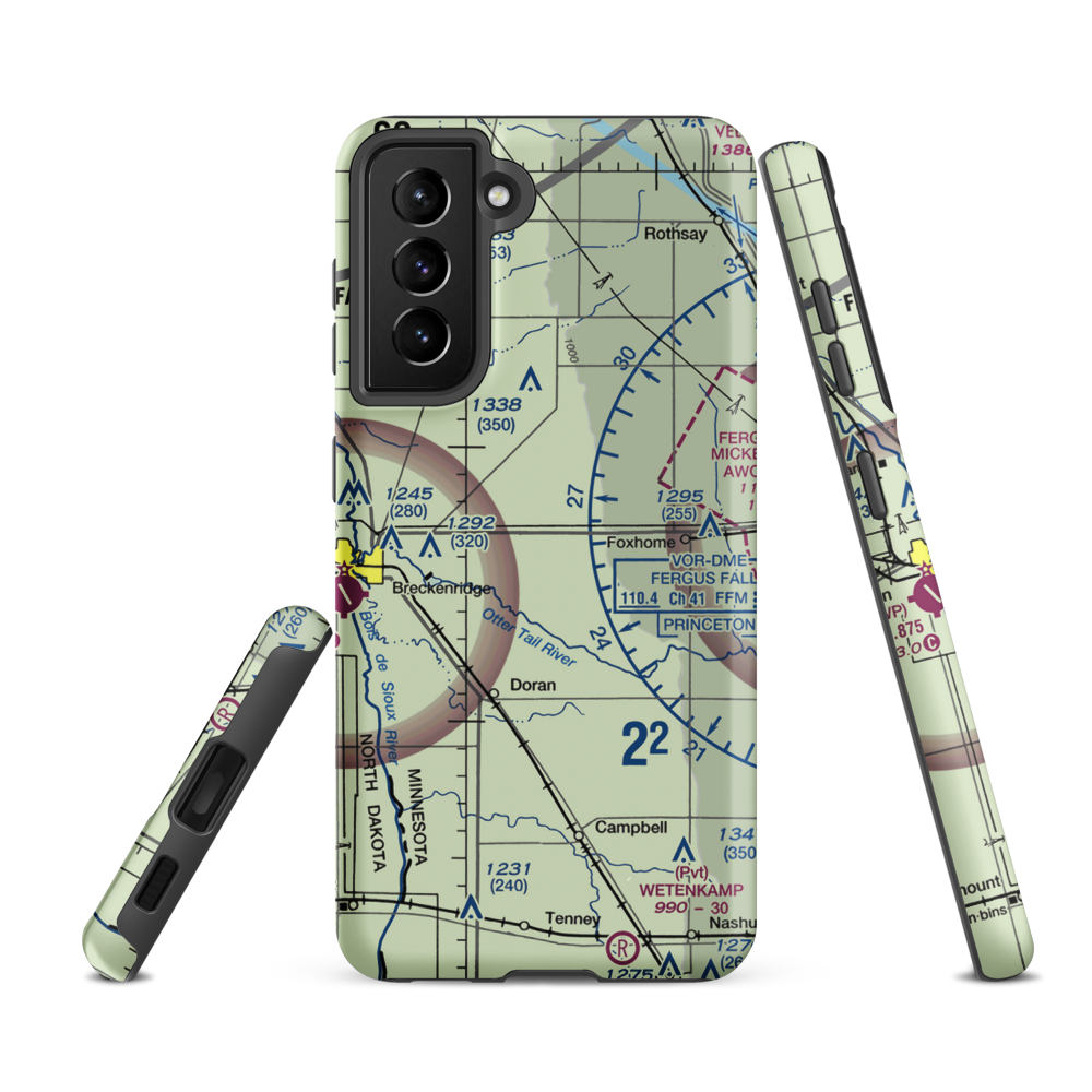 Yaggie Private Airport (69MN) VFR Sectional Samsung Phone Case Samsung Galaxy S21 FE model shown