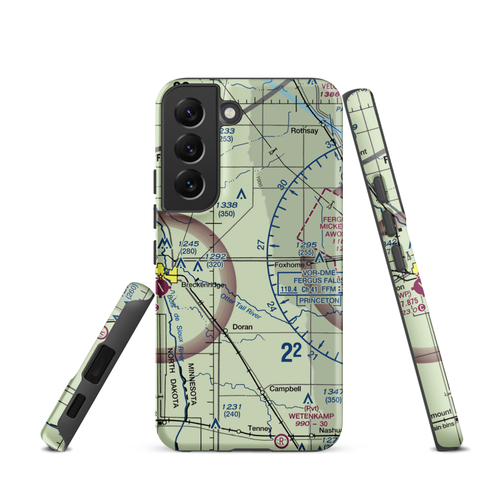 Yaggie Private Airport (69MN) VFR Sectional Samsung Phone Case Samsung Galaxy S22 model shown