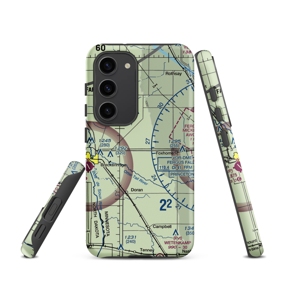 Yaggie Private Airport (69MN) VFR Sectional Samsung Phone Case Samsung Galaxy S23 model shown