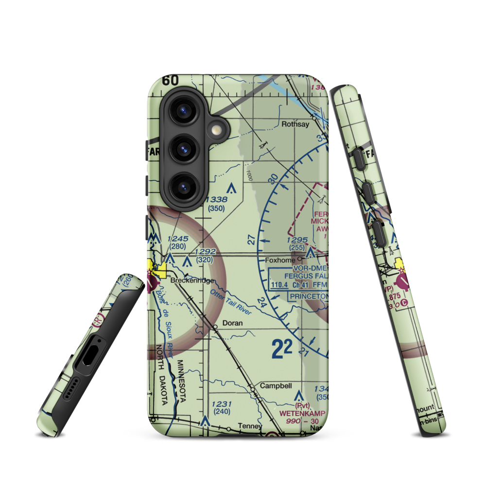 Yaggie Private Airport (69MN) VFR Sectional Samsung Phone Case Samsung Galaxy S24 model shown