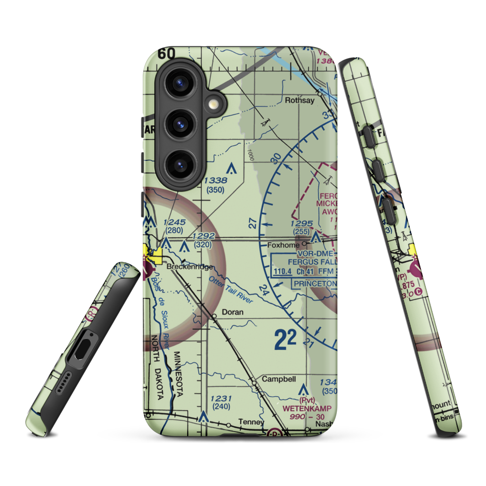 Yaggie Private Airport (69MN) VFR Sectional Samsung Phone Case Samsung Galaxy S24 Plus model shown