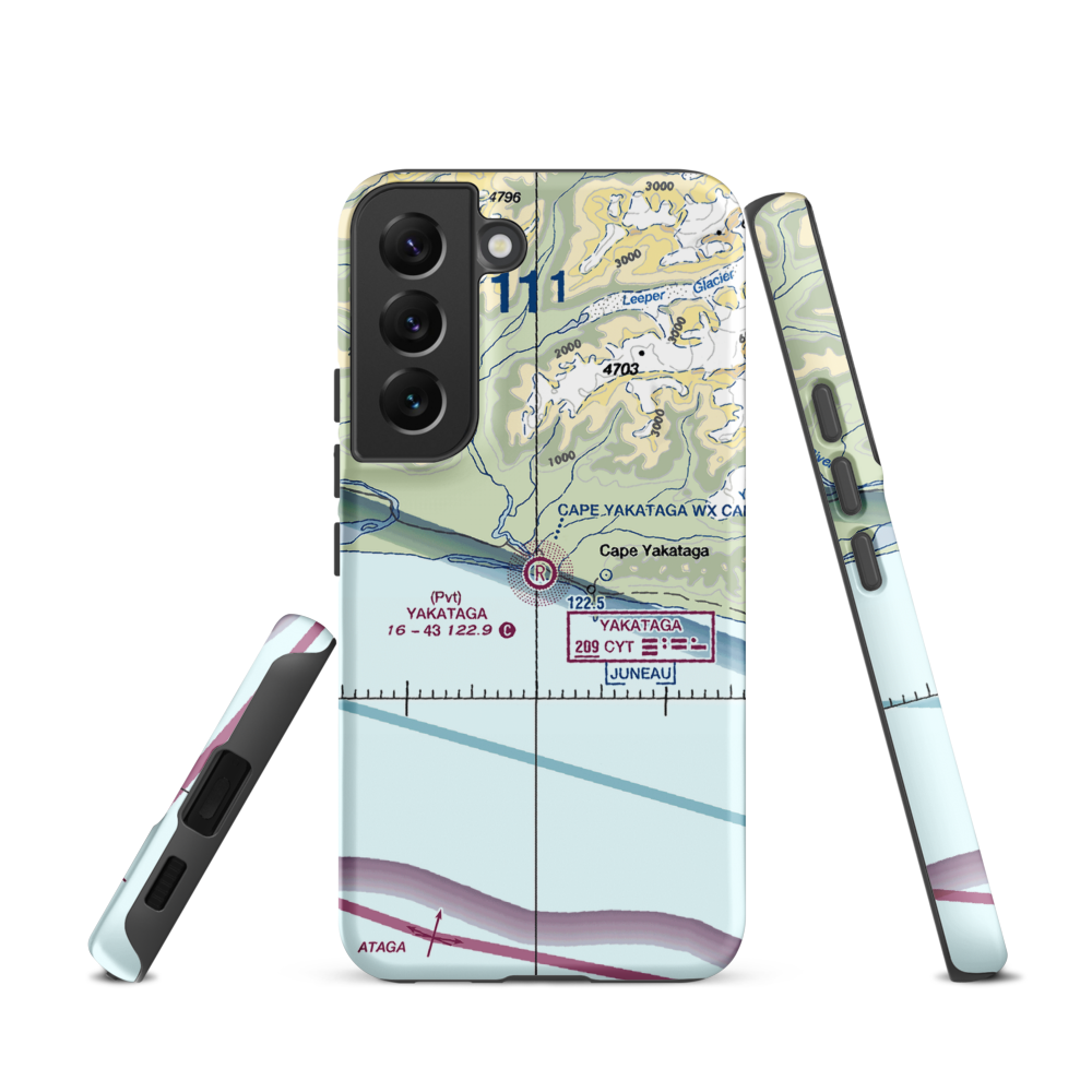 Yakataga Airport (CYT) VFR Sectional Samsung Phone Case Samsung Galaxy S22 model shown