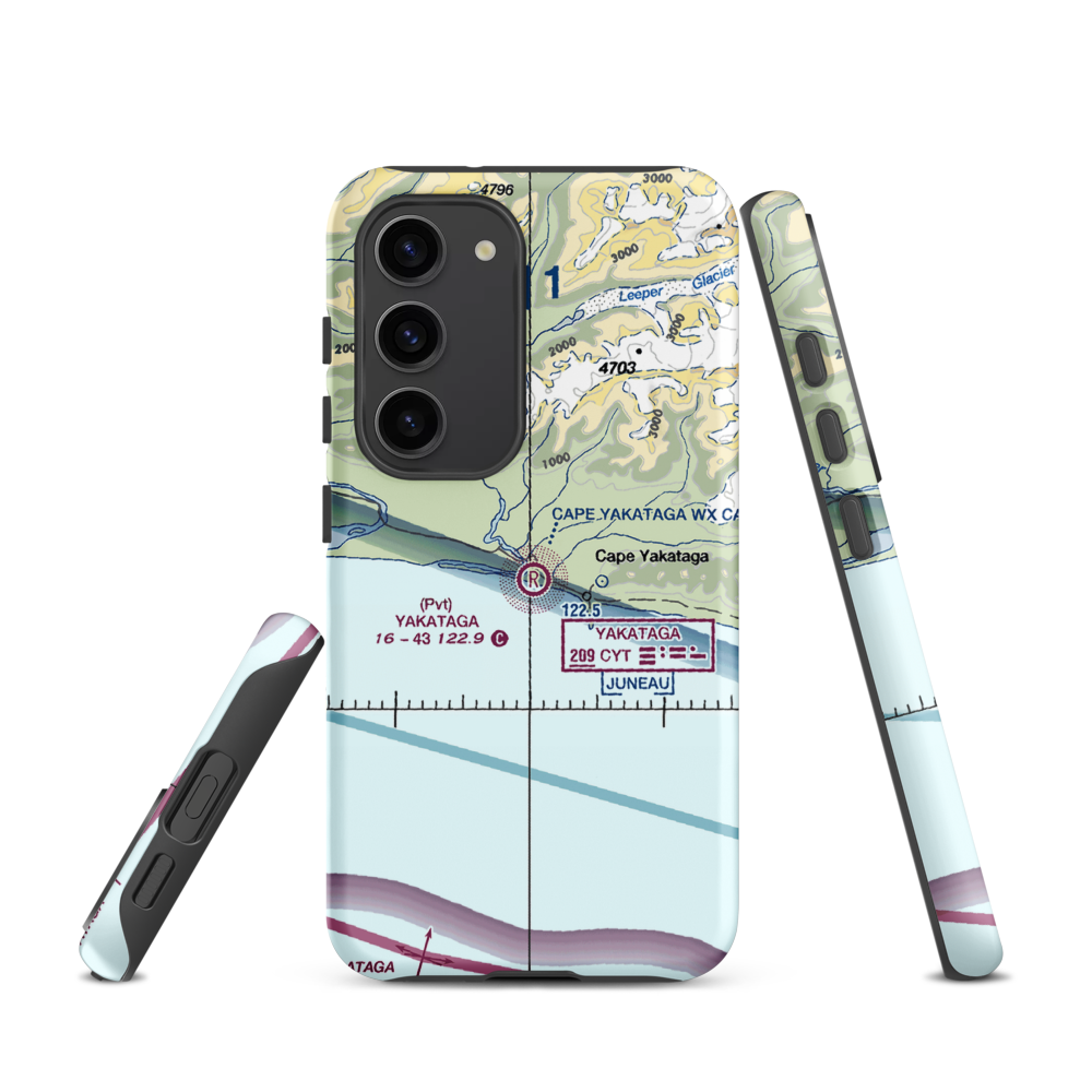 Yakataga Airport (CYT) VFR Sectional Samsung Phone Case Samsung Galaxy S23 model shown