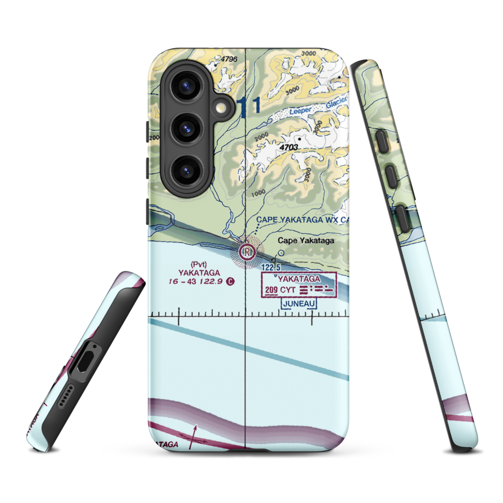 Yakataga Airport (CYT) VFR Sectional Samsung Phone Case Samsung Galaxy S24 Plus model shown