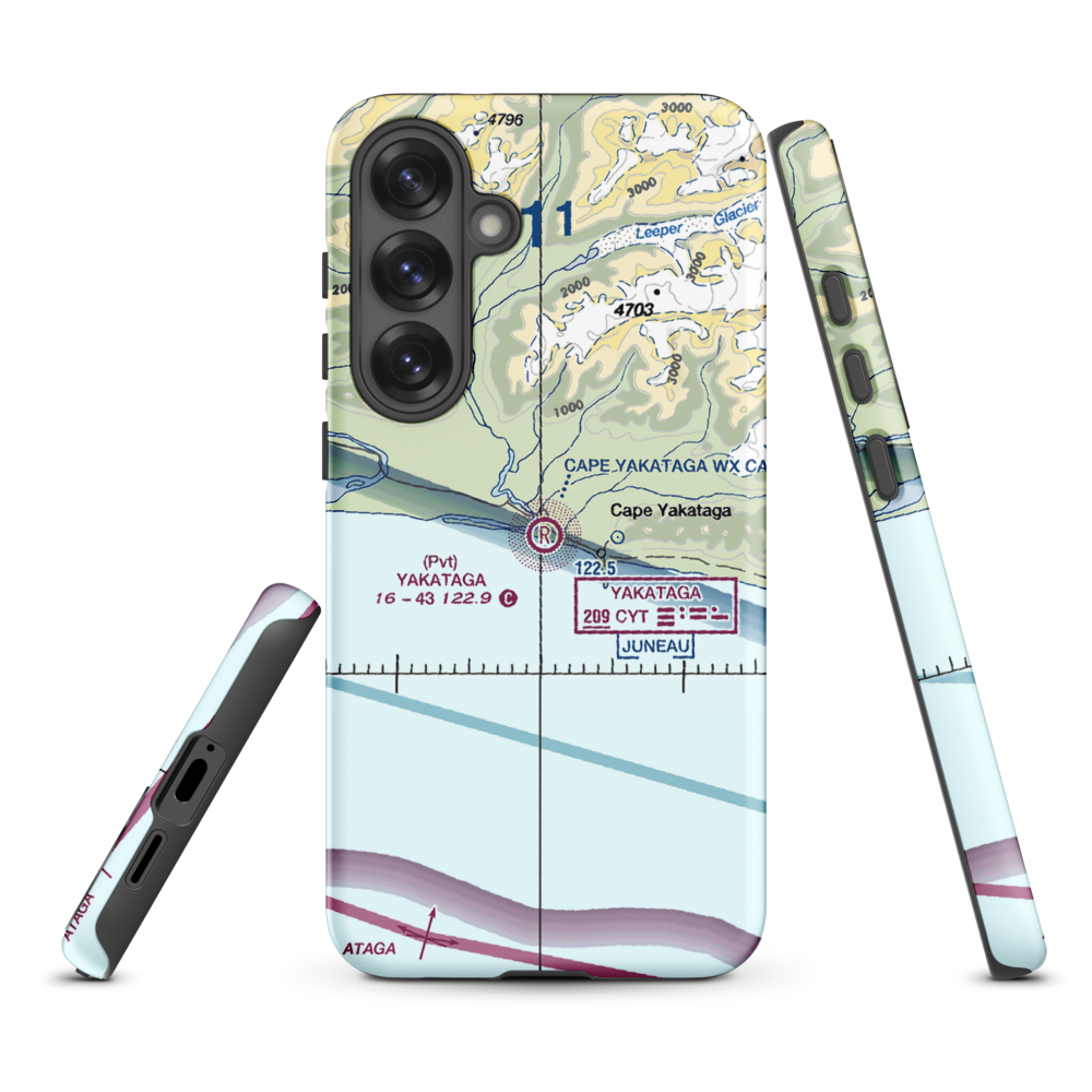 Yakataga Airport (CYT) VFR Sectional Samsung Phone Case Samsung Galaxy S25 Plus model shown