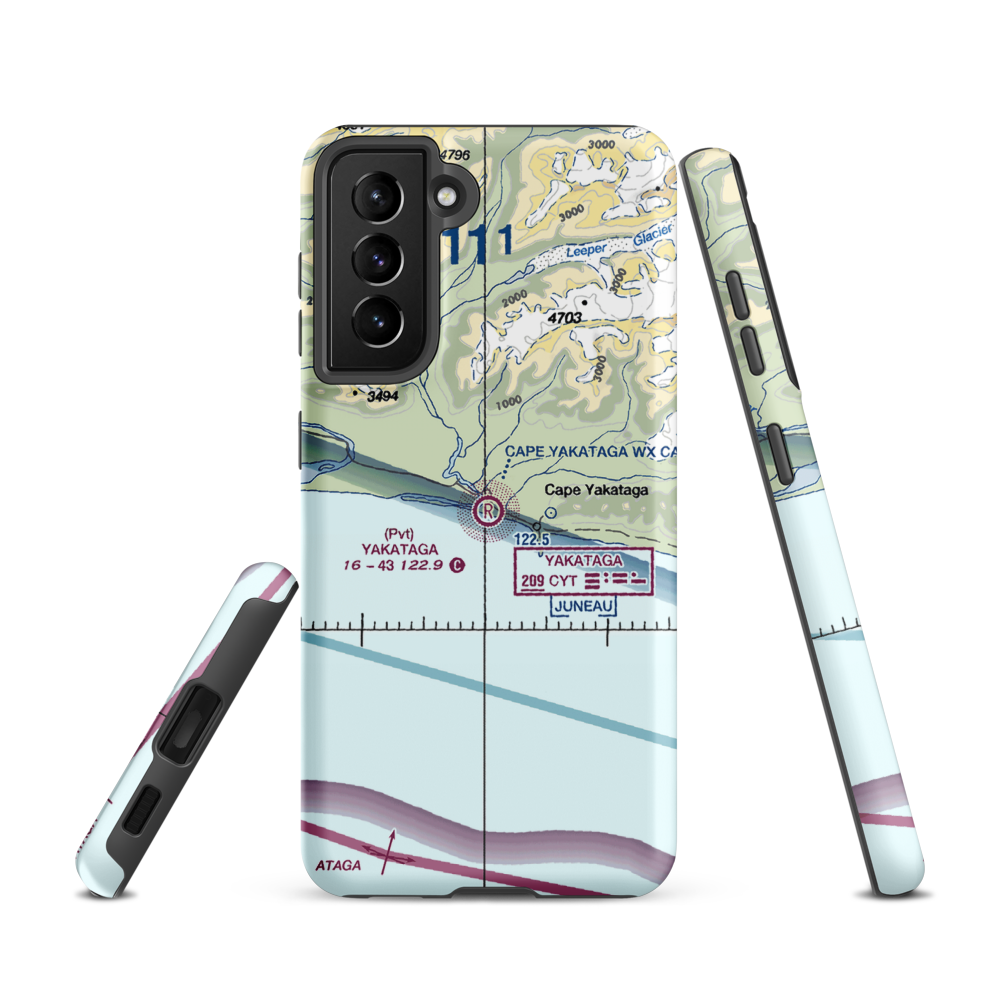 Yakataga Airport (CYT) VFR Sectional Samsung Phone Case Samsung Galaxy S21 model shown