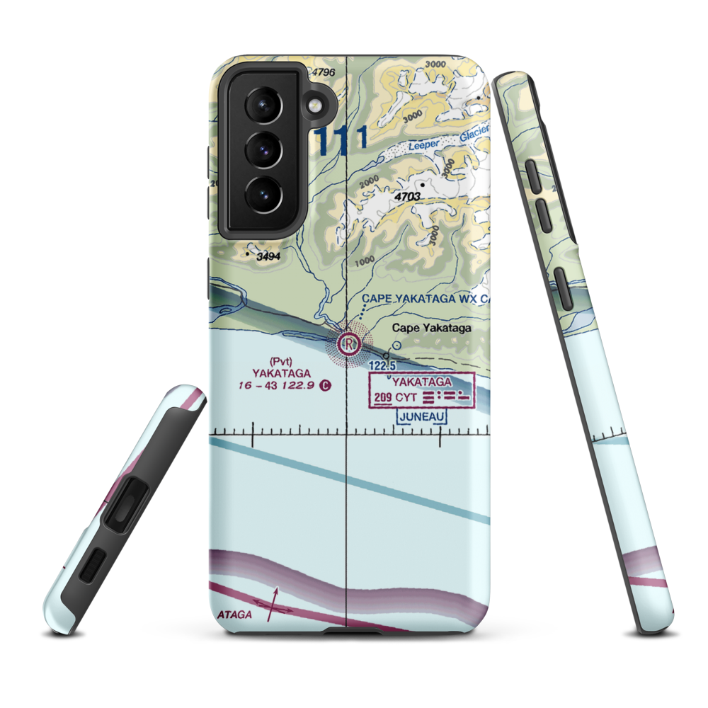 Yakataga Airport (CYT) VFR Sectional Samsung Phone Case Samsung Galaxy S21 Plus model shown
