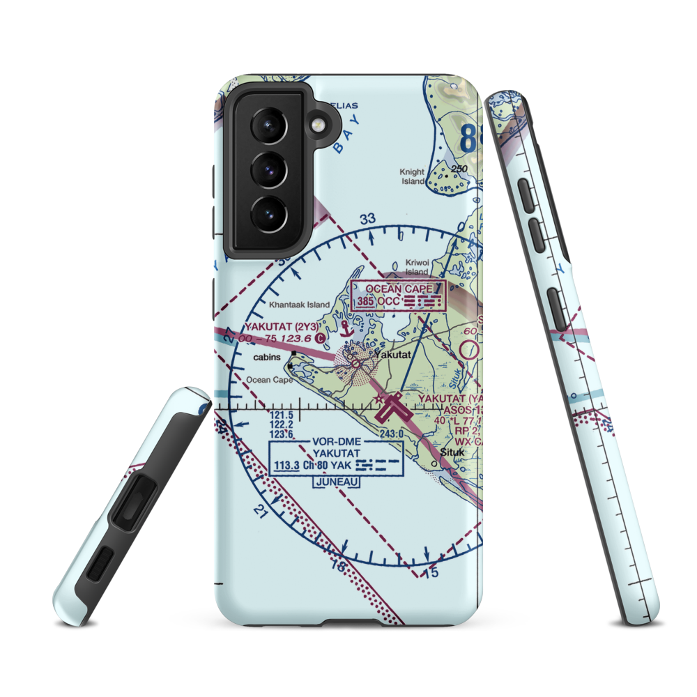 Yakutat Seaplane Base (2Y3) VFR Sectional Samsung Phone Case Samsung Galaxy S21 FE model shown