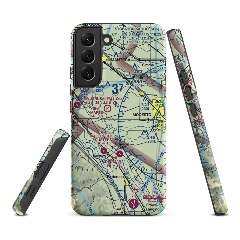 Yandell Ranch Airport (4CA8) VFR Sectional Samsung Phone Case Samsung Galaxy S22 Plus model shown