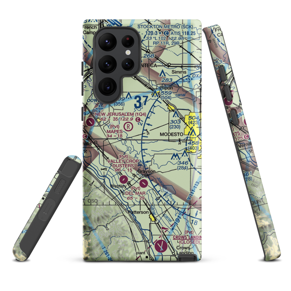 Yandell Ranch Airport (4CA8) VFR Sectional Samsung Phone Case Samsung Galaxy S22 Ultra model shown