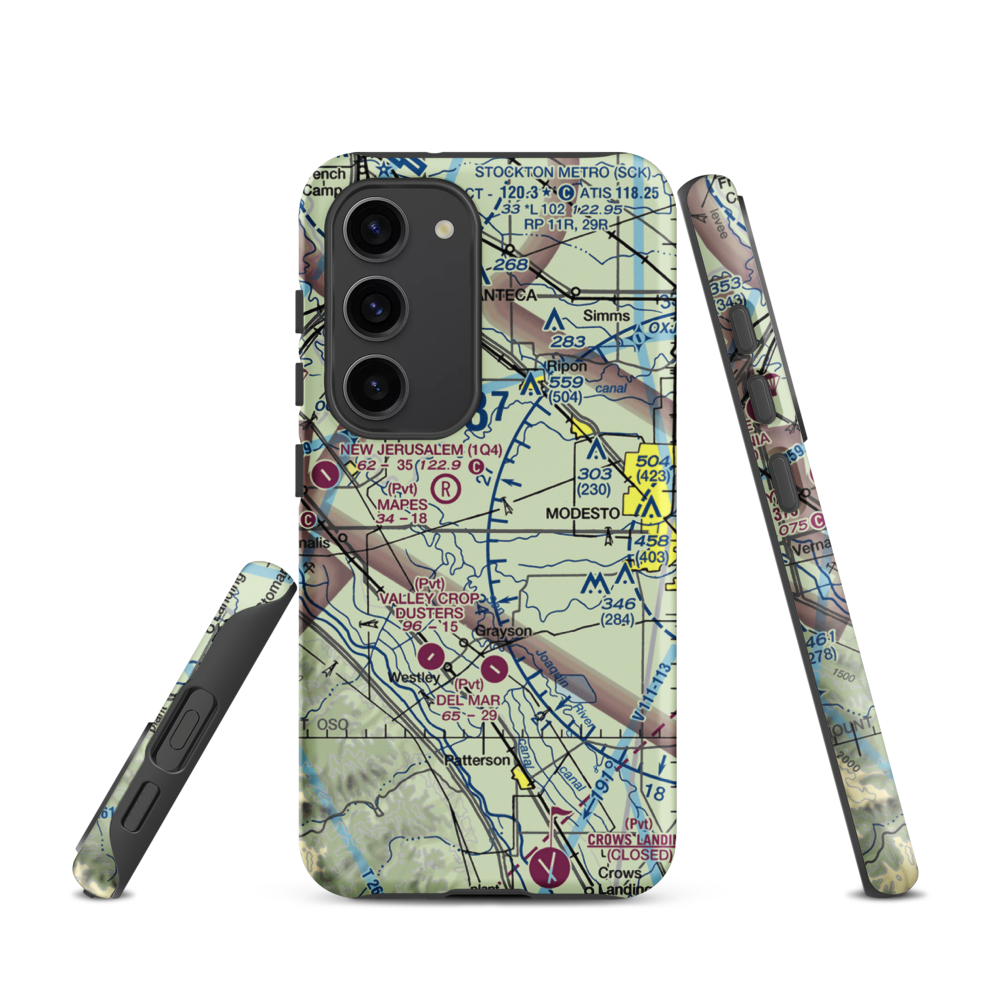 Yandell Ranch Airport (4CA8) VFR Sectional Samsung Phone Case Samsung Galaxy S23 model shown
