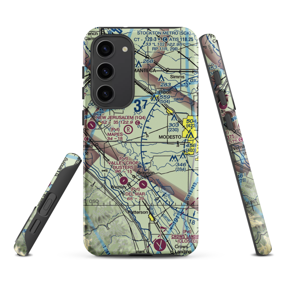 Yandell Ranch Airport (4CA8) VFR Sectional Samsung Phone Case Samsung Galaxy S23 Plus model shown