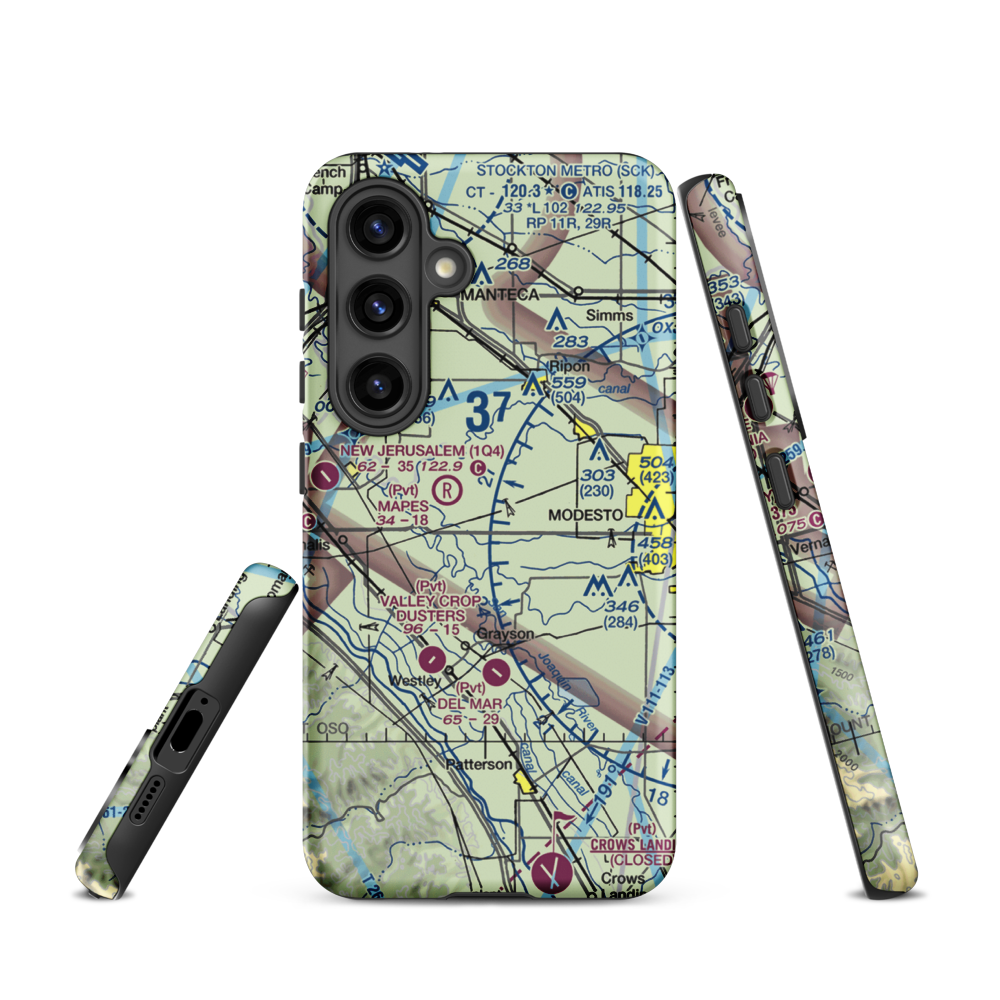 Yandell Ranch Airport (4CA8) VFR Sectional Samsung Phone Case Samsung Galaxy S24 model shown