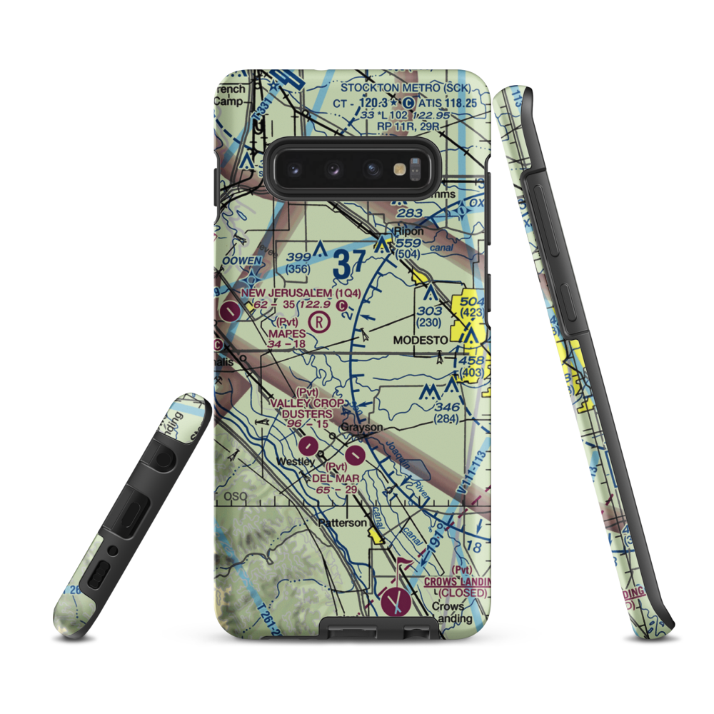 Yandell Ranch Airport (4CA8) VFR Sectional Samsung Phone Case Samsung Galaxy S10e model shown
