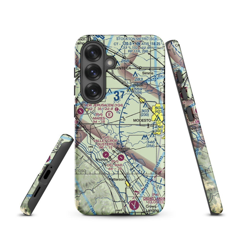 Yandell Ranch Airport (4CA8) VFR Sectional Samsung Phone Case Samsung Galaxy S25 model shown