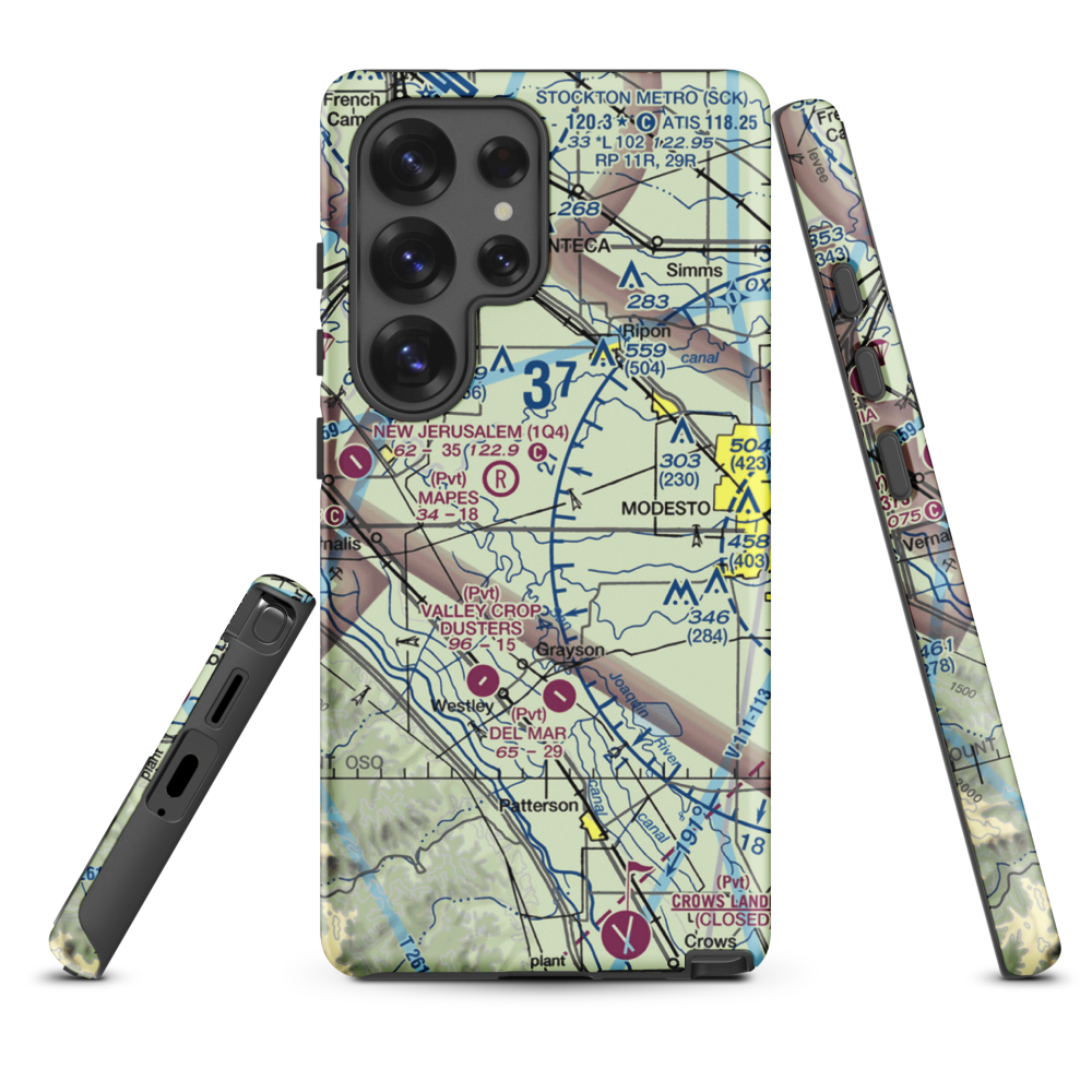 Yandell Ranch Airport (4CA8) VFR Sectional Samsung Phone Case Samsung Galaxy S25 Ultra model shown