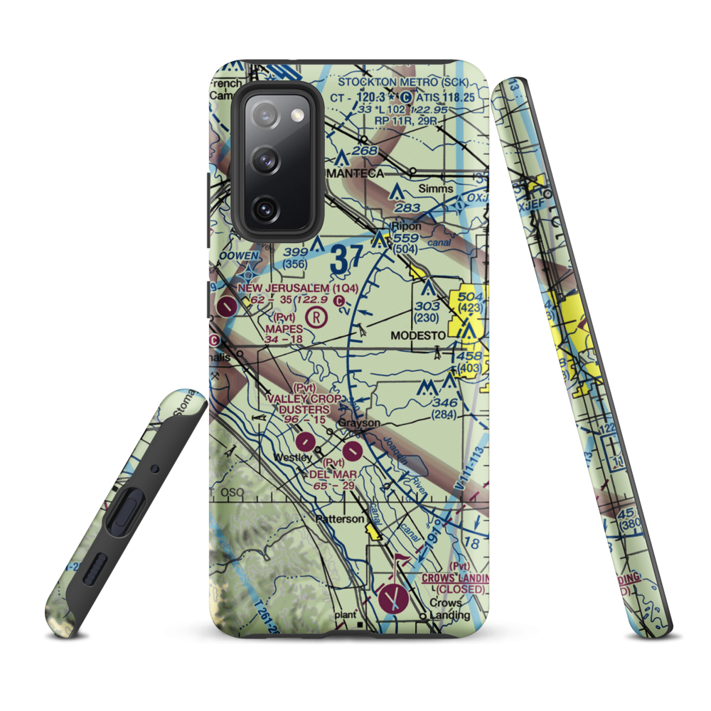 Yandell Ranch Airport (4CA8) VFR Sectional Samsung Phone Case Samsung Galaxy S20 FE model shown