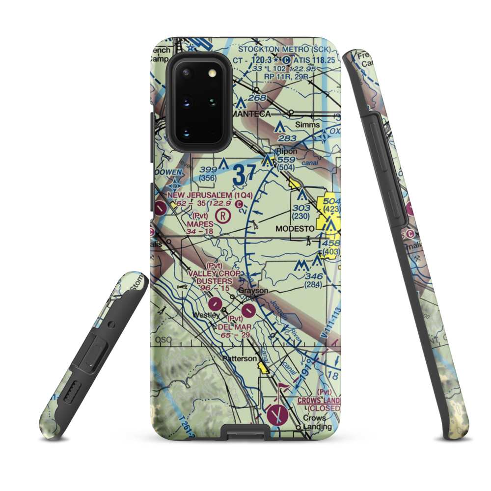 Yandell Ranch Airport (4CA8) VFR Sectional Samsung Phone Case Samsung Galaxy S20 Plus model shown