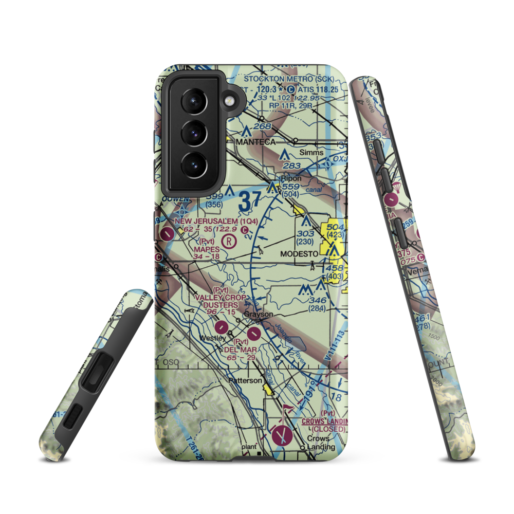 Yandell Ranch Airport (4CA8) VFR Sectional Samsung Phone Case Samsung Galaxy S21 model shown