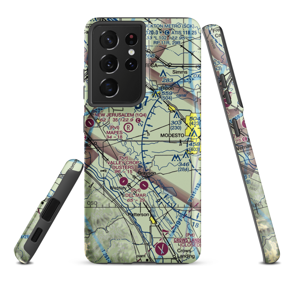 Yandell Ranch Airport (4CA8) VFR Sectional Samsung Phone Case Samsung Galaxy S21 Ultra model shown