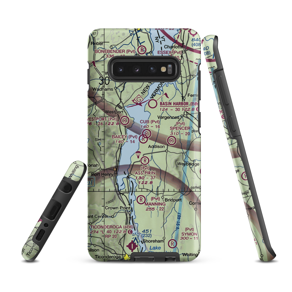 Yankee Kingdom Airport (VT33) VFR Sectional Samsung Phone Case Samsung Galaxy S10 Plus model shown