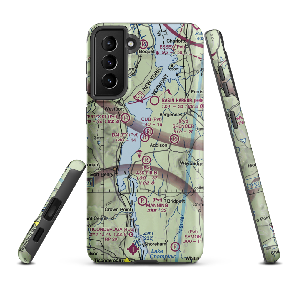 Yankee Kingdom Airport (VT33) VFR Sectional Samsung Phone Case Samsung Galaxy S21 Plus model shown