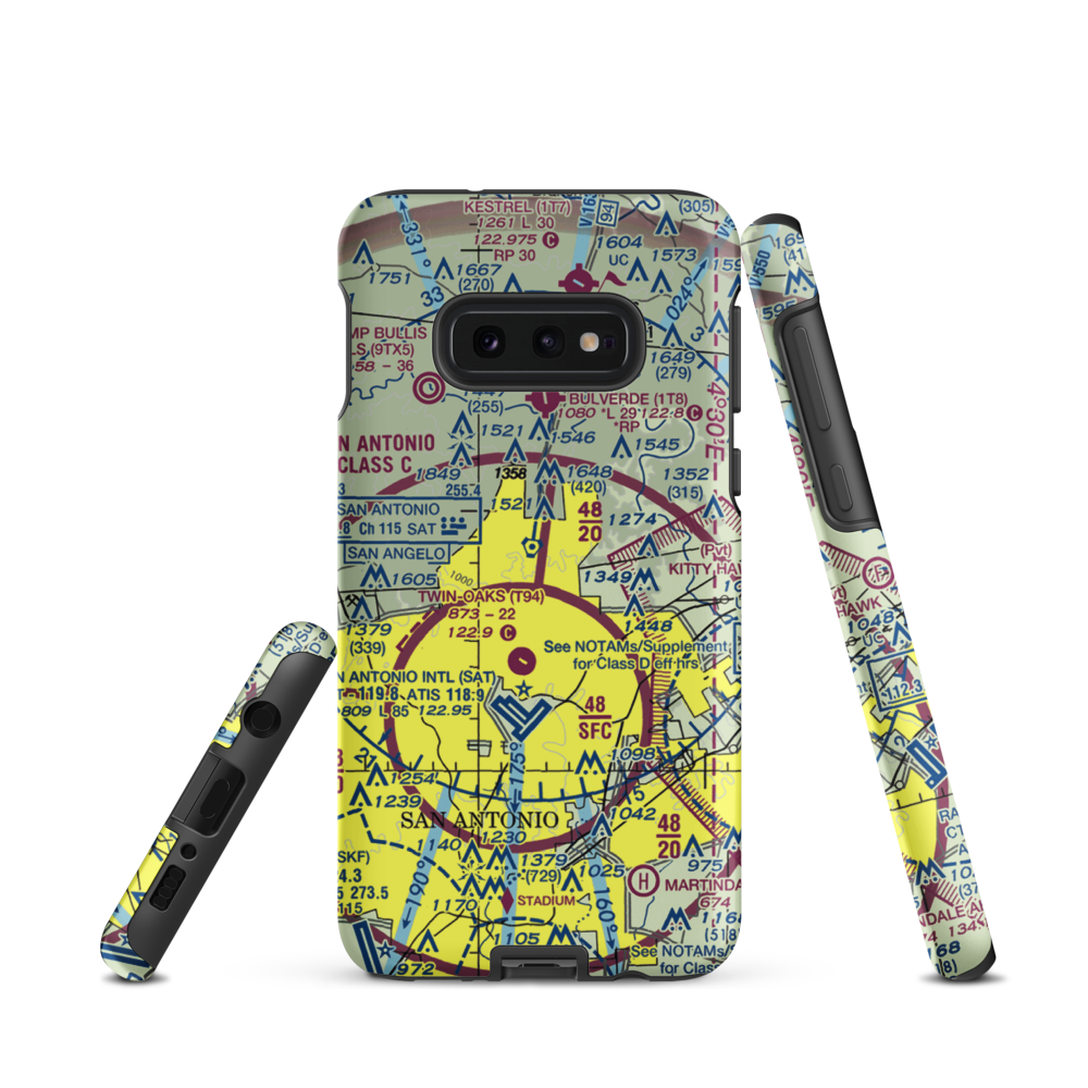 Yates Airport (XS89) VFR Sectional Samsung Phone Case Samsung Galaxy S10 Plus model shown