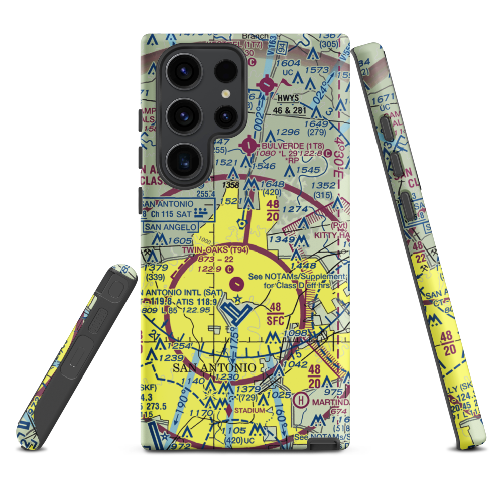 Yates Airport (XS89) VFR Sectional Samsung Phone Case Samsung Galaxy S23 Ultra model shown
