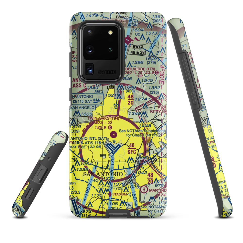 Yates Airport (XS89) VFR Sectional Samsung Phone Case Samsung Galaxy S20 Ultra model shown