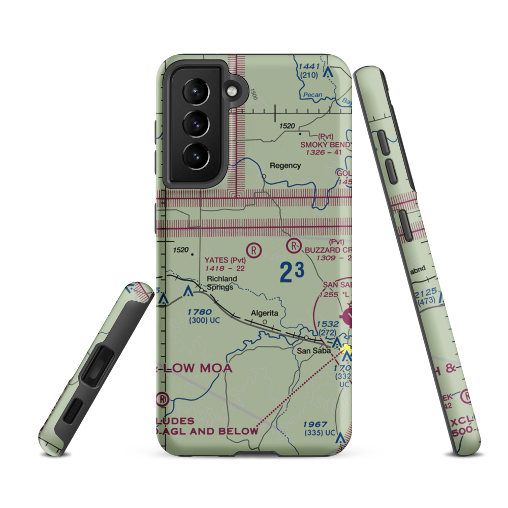 Yates Field (37TX) VFR Sectional Samsung Phone Case Samsung Galaxy S21 FE model shown