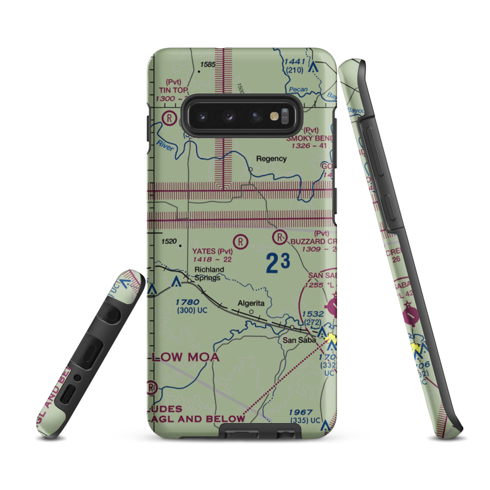 Yates Field (37TX) VFR Sectional Samsung Phone Case Samsung Galaxy S10 Plus model shown