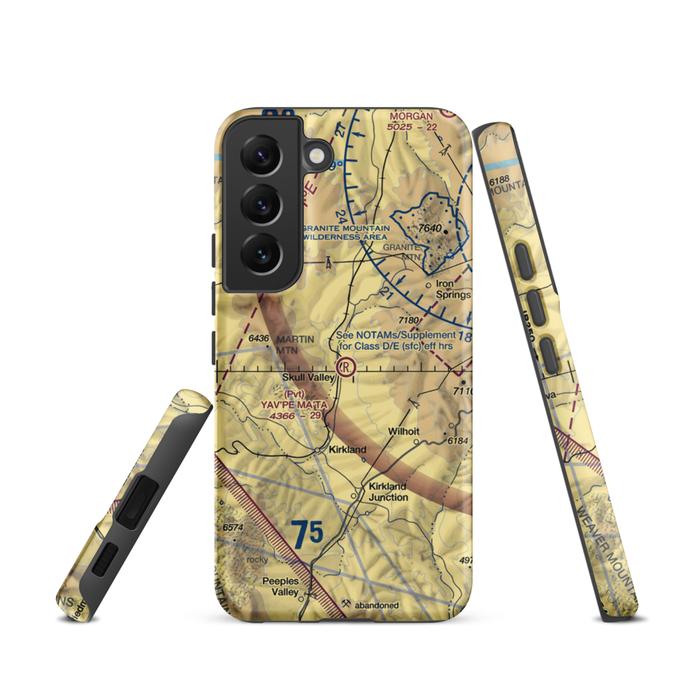 Yav'pe Ma'ta Airport (16AZ) VFR Sectional Samsung Phone Case Samsung Galaxy S22 model shown