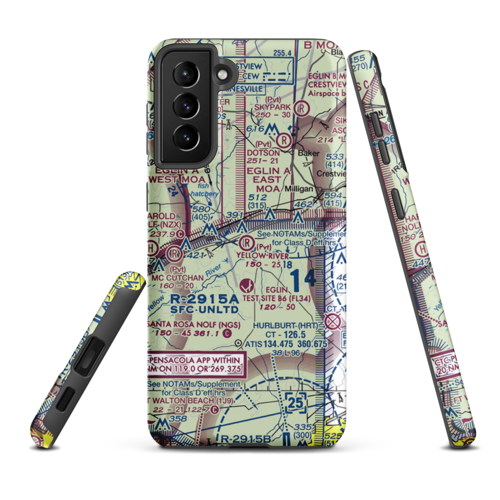 Yellow River Airstrip (FD93) VFR Sectional Samsung Phone Case Samsung Galaxy S21 Plus model shown