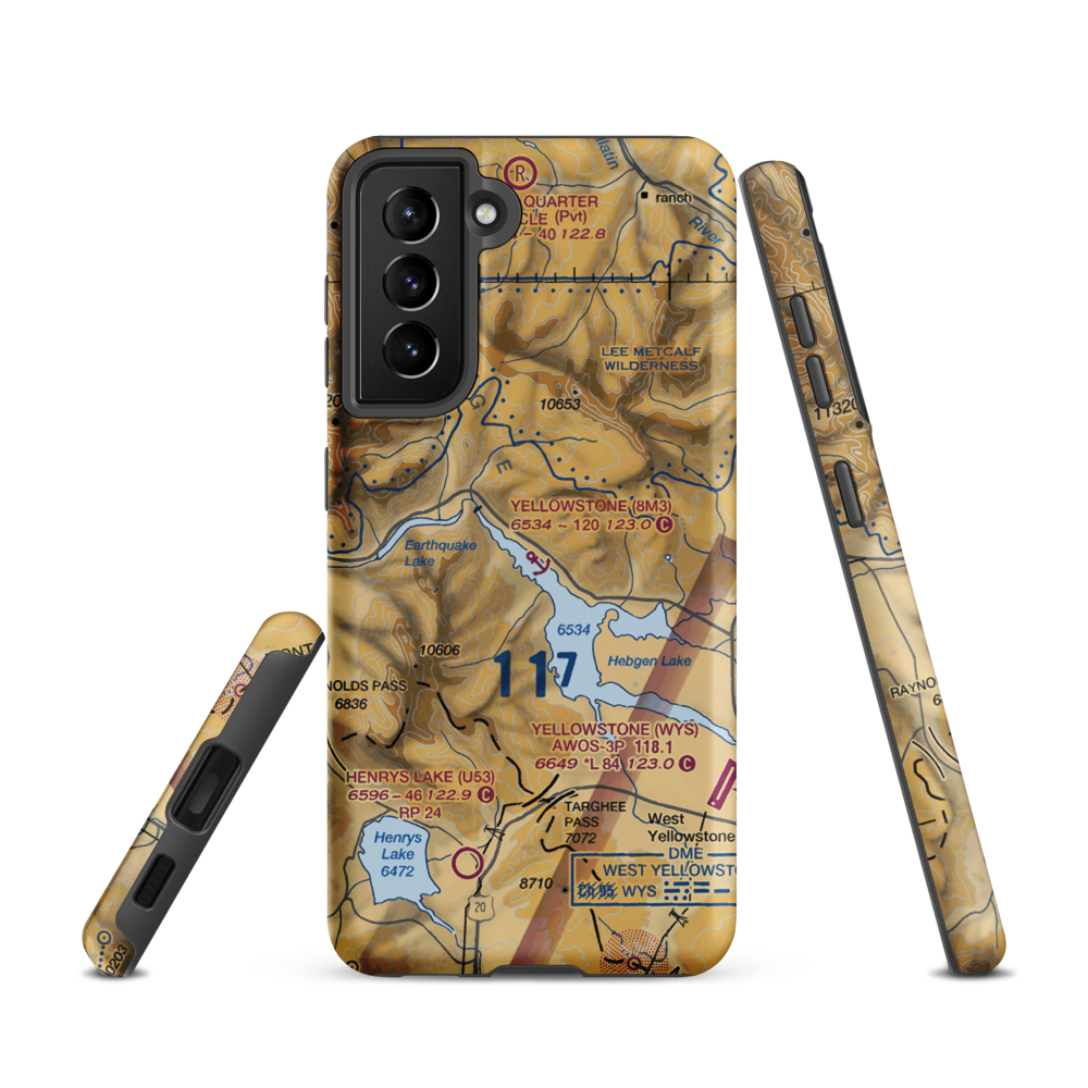 Yellowstone Seaplane Base (8M3) VFR Sectional Samsung Phone Case Samsung Galaxy S21 model shown