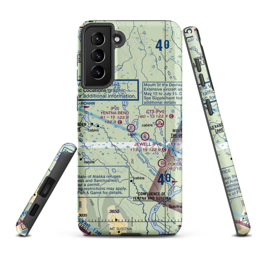Yentna Bend Strip (0AK2) VFR Sectional Samsung Phone Case Samsung Galaxy S21 Plus model shown