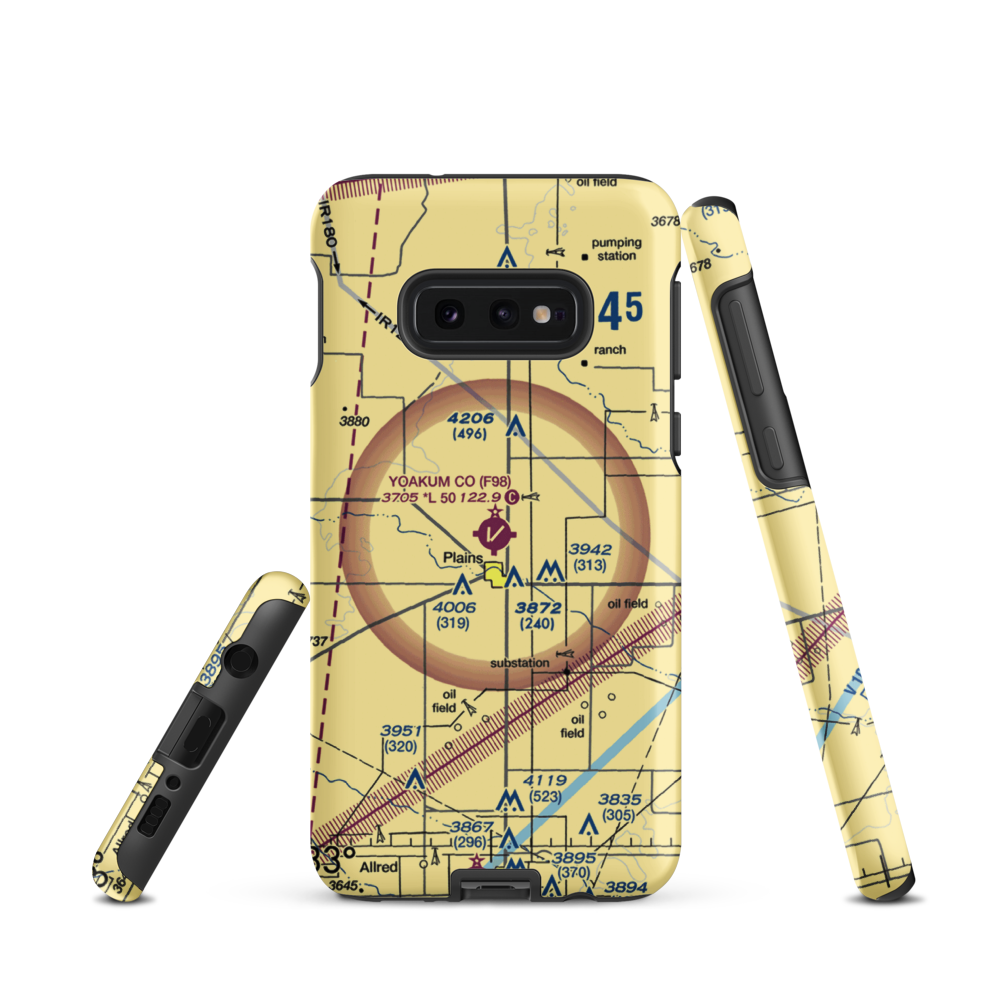 Yoakum County Airport (F98) VFR Sectional Samsung Phone Case Samsung Galaxy S10e model shown