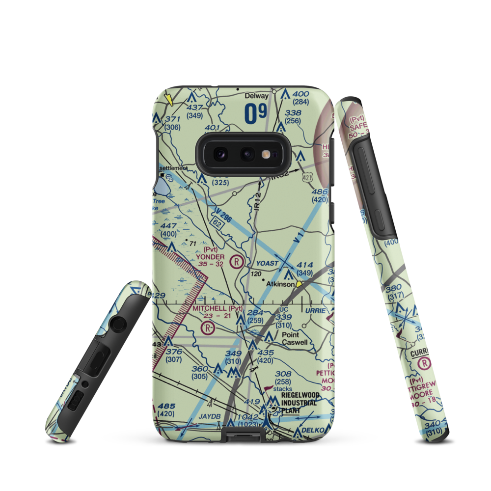 Yonder Airport (NC65) VFR Sectional Samsung Phone Case Samsung Galaxy S10e model shown