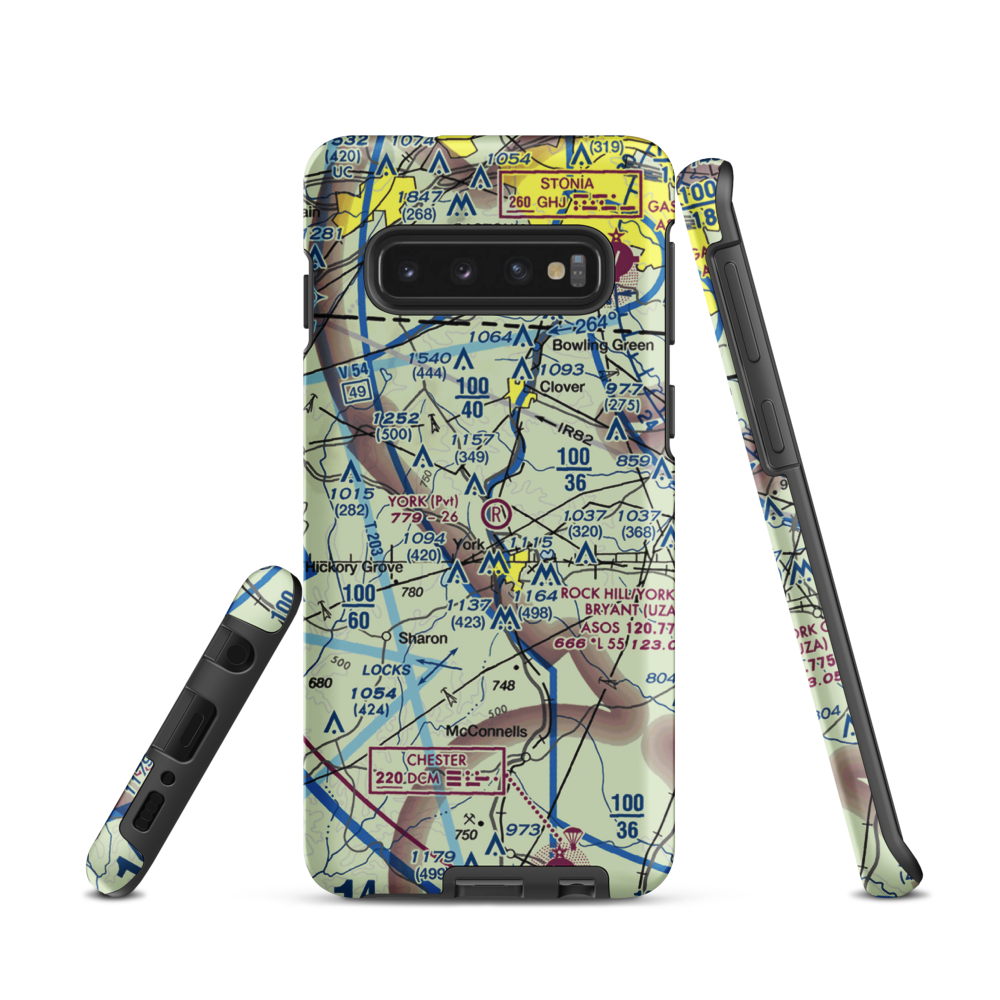 York Airport (01SC) VFR Sectional Samsung Phone Case Samsung Galaxy S10 model shown