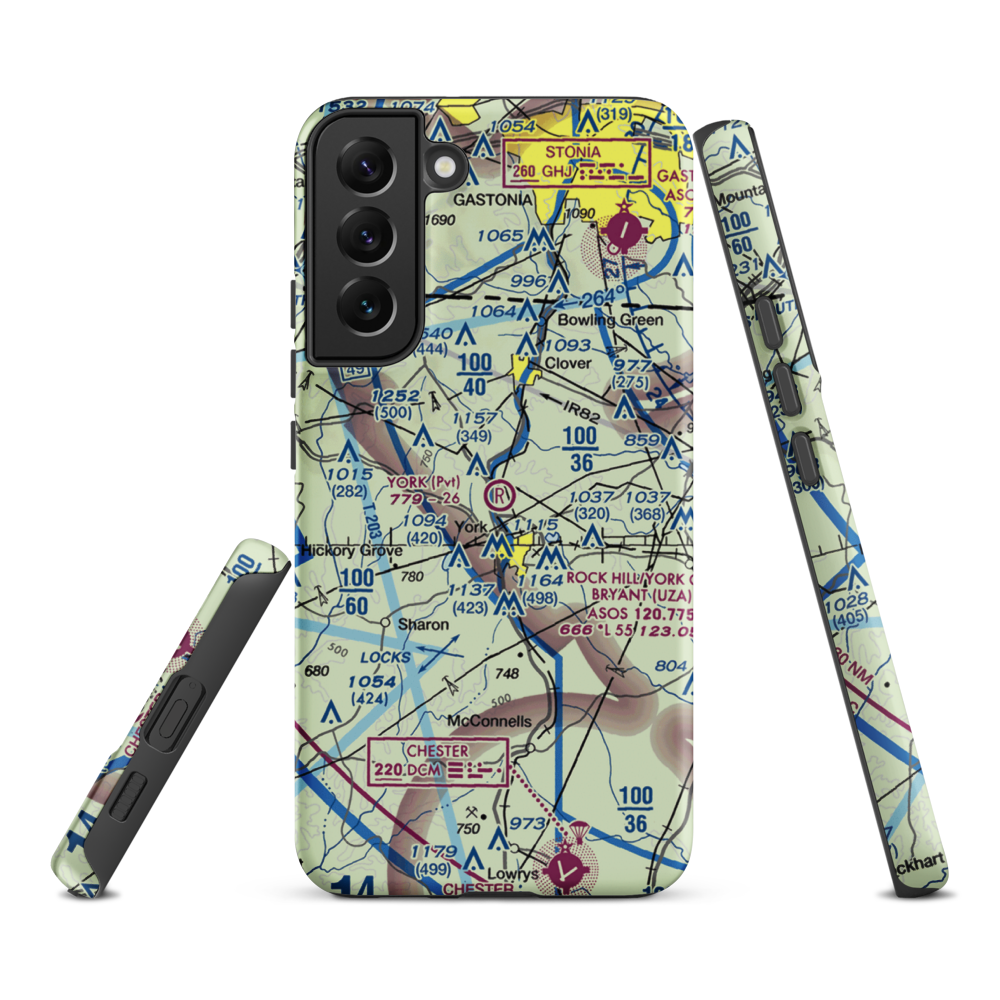 York Airport (01SC) VFR Sectional Samsung Phone Case Samsung Galaxy S22 Plus model shown