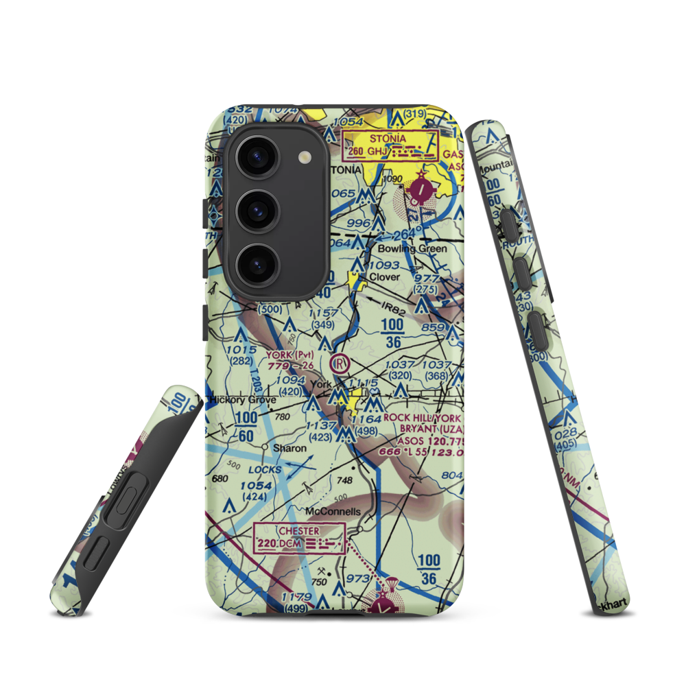 York Airport (01SC) VFR Sectional Samsung Phone Case Samsung Galaxy S23 model shown