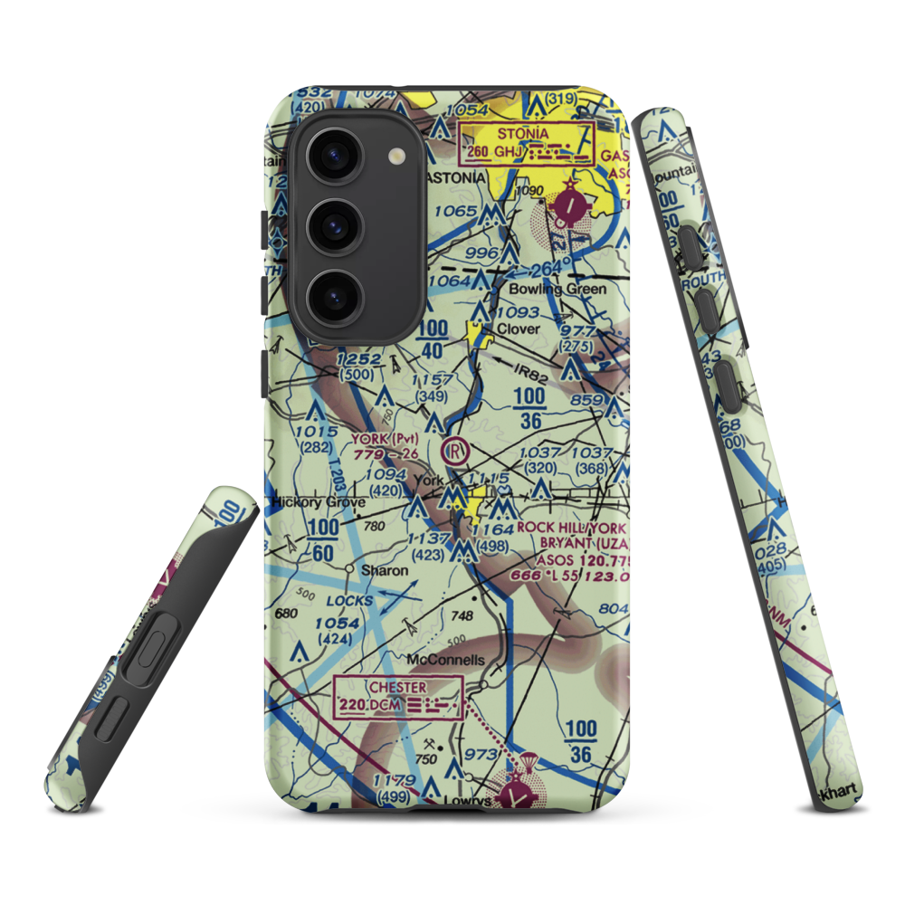 York Airport (01SC) VFR Sectional Samsung Phone Case Samsung Galaxy S23 Plus model shown