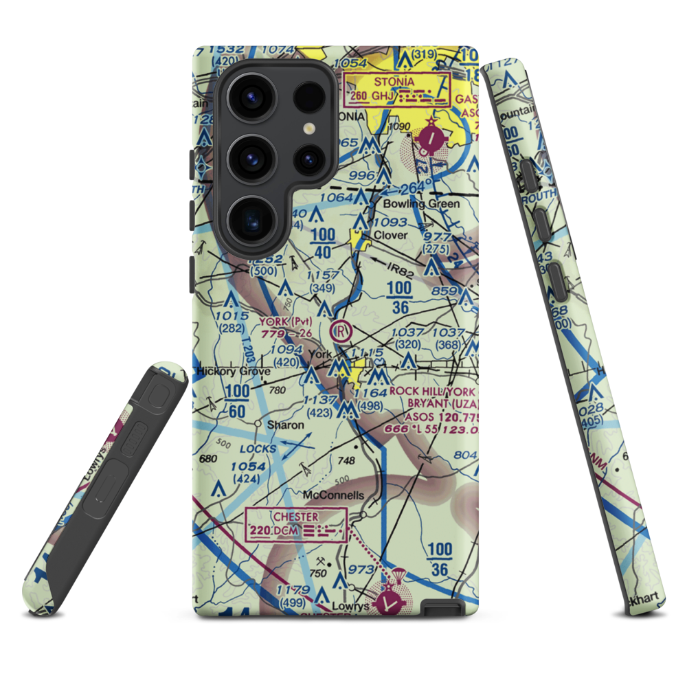 York Airport (01SC) VFR Sectional Samsung Phone Case Samsung Galaxy S23 Ultra model shown
