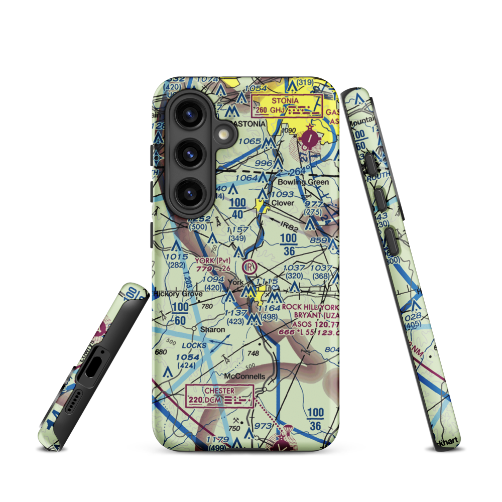 York Airport (01SC) VFR Sectional Samsung Phone Case Samsung Galaxy S24 model shown