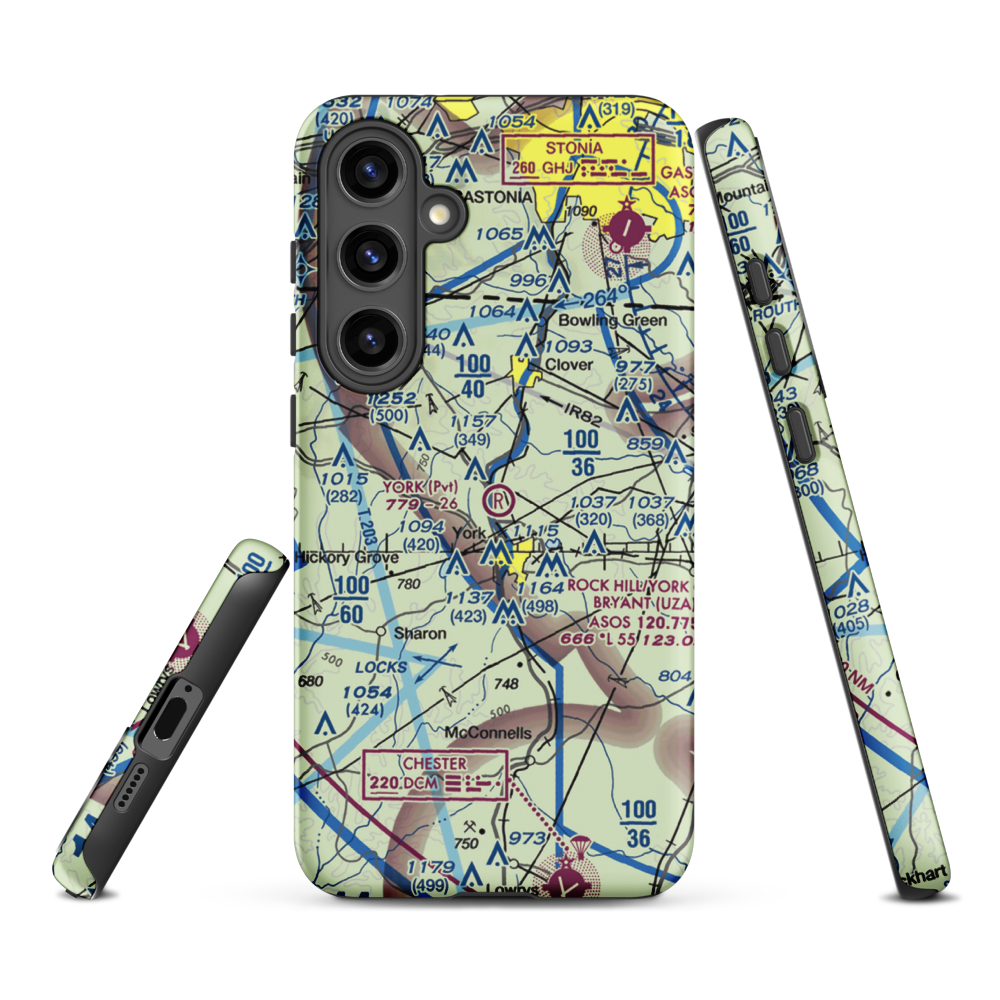 York Airport (01SC) VFR Sectional Samsung Phone Case Samsung Galaxy S24 Plus model shown