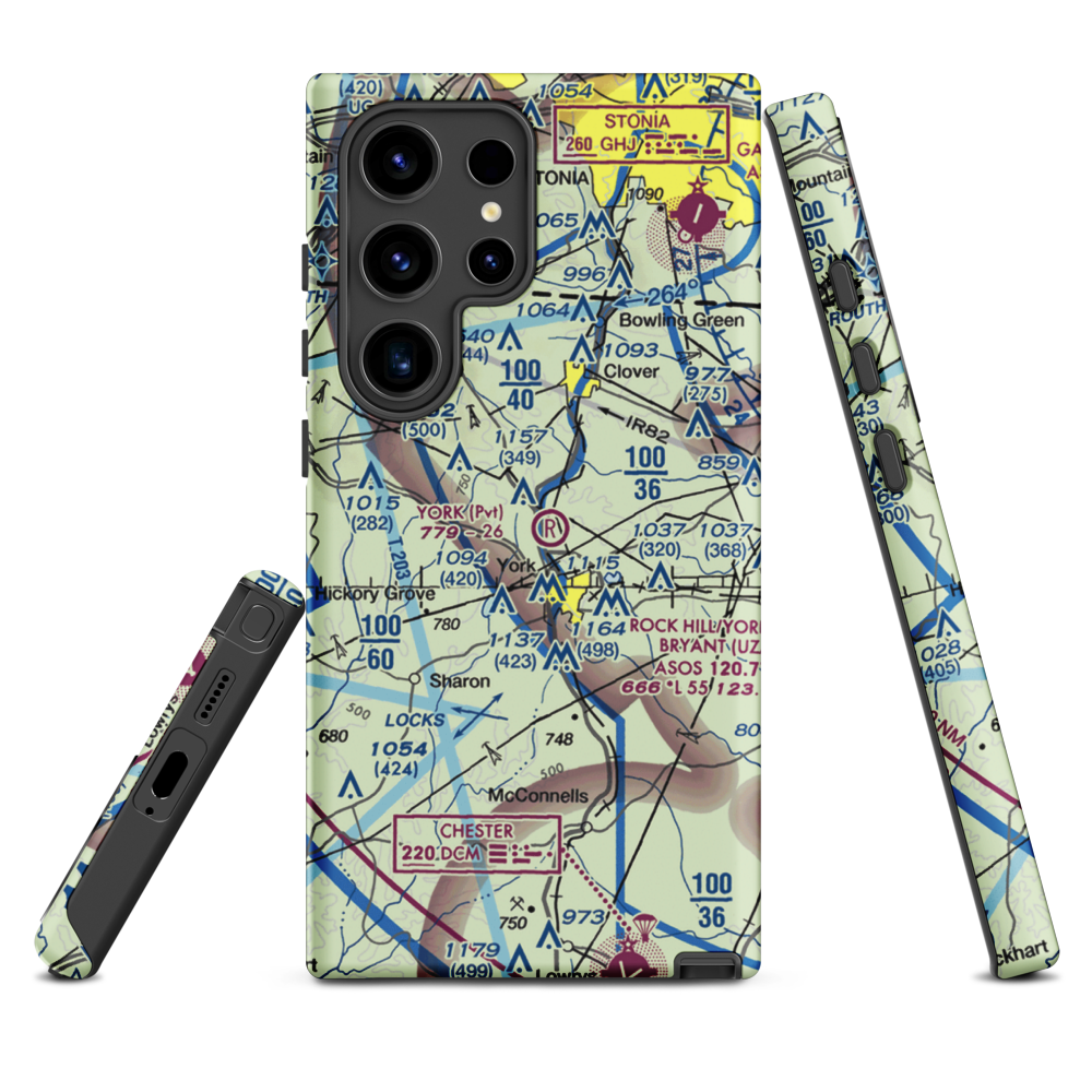 York Airport (01SC) VFR Sectional Samsung Phone Case Samsung Galaxy S24 Ultra model shown