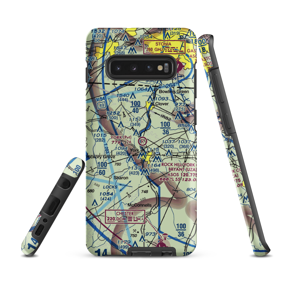 York Airport (01SC) VFR Sectional Samsung Phone Case Samsung Galaxy S10 Plus model shown