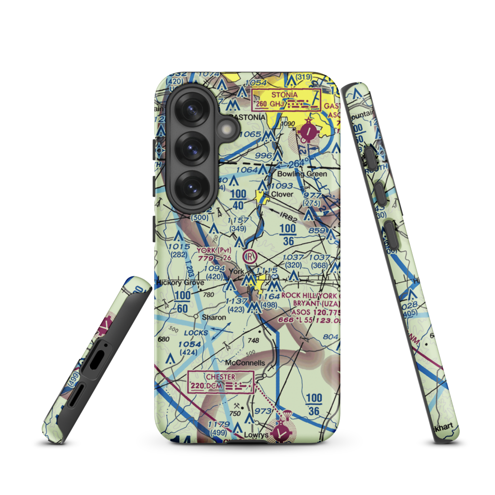 York Airport (01SC) VFR Sectional Samsung Phone Case Samsung Galaxy S25 model shown