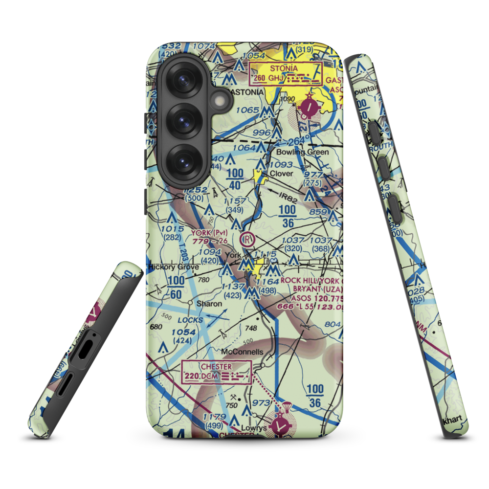 York Airport (01SC) VFR Sectional Samsung Phone Case Samsung Galaxy S25 Plus model shown