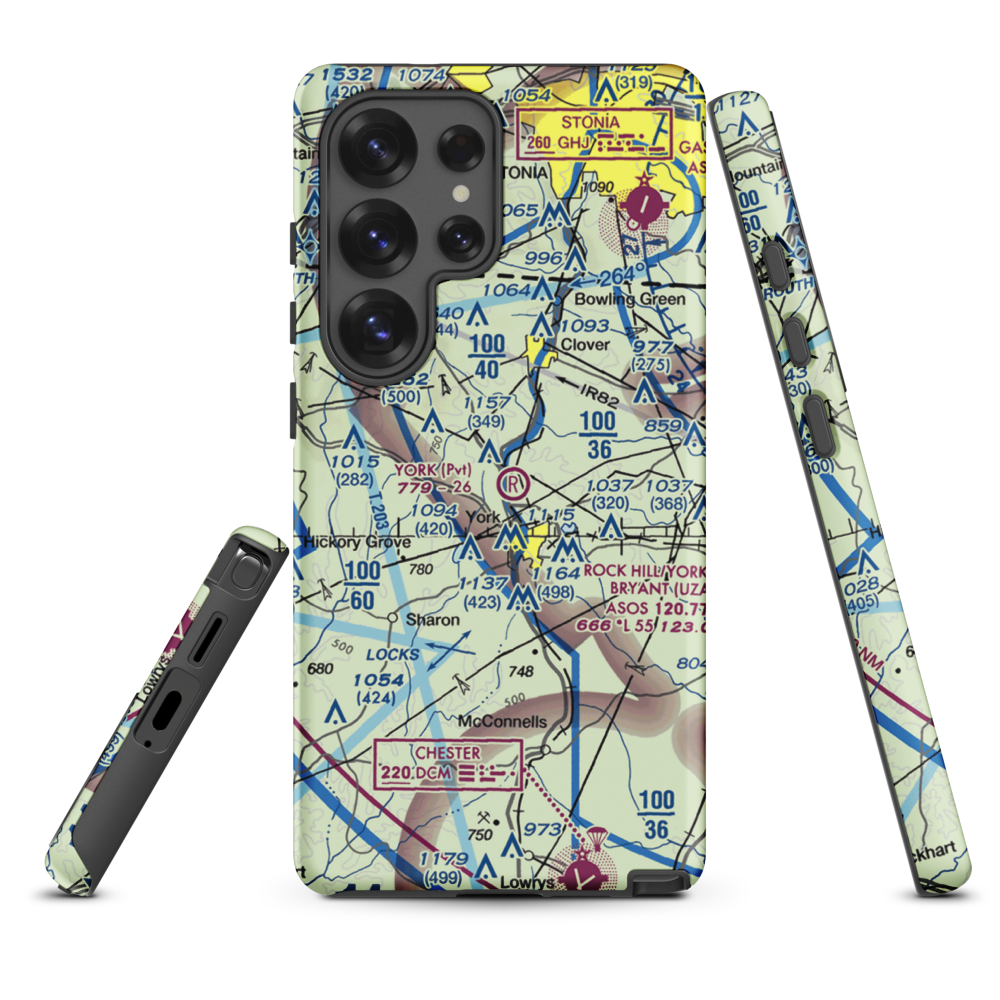 York Airport (01SC) VFR Sectional Samsung Phone Case Samsung Galaxy S25 Ultra model shown