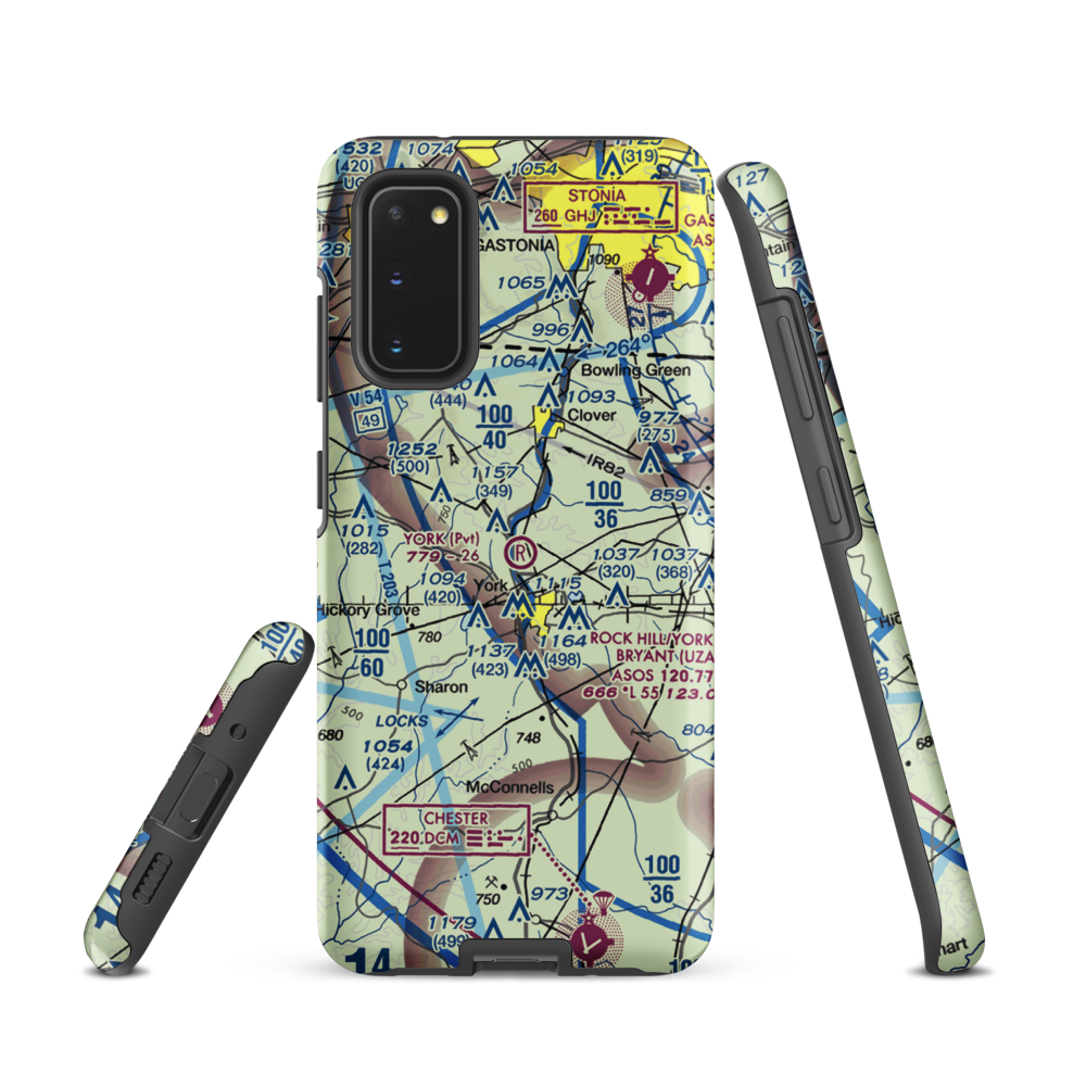 York Airport (01SC) VFR Sectional Samsung Phone Case Samsung Galaxy S20 model shown